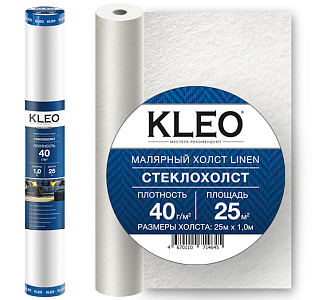 Kleo Стеклохолст молярный Linen 40/25 для спальни для гостиной для кабинета для загородного дома для комнаты для прихожей белый